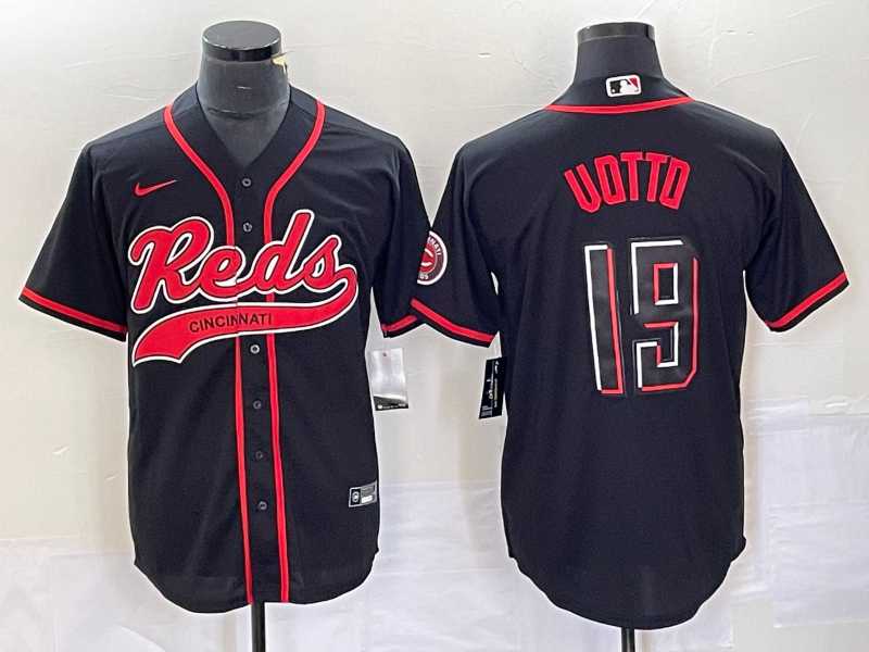 Men's Cincinnati Reds #19 Joey Votto Black 2023 City Connect Cool Base Stitched Jersey,We sell and wholesale Men's Cincinnati Reds #19 Joey Votto Black 2023 City Connect Cool Base Stitched Jersey on line form chian!
